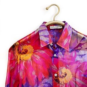 Dolce & Gabbana silk floral sheer top